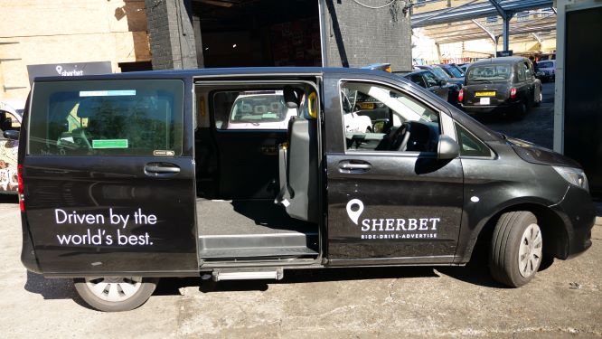 Sherbet London Drive Mercedes Vito Taxi